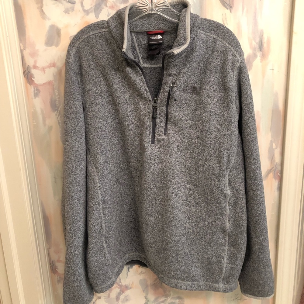 The north face, grey, quarter zip, xl